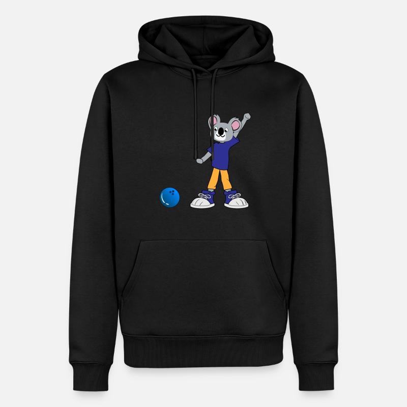 Koala joue au bowling - Sweat à capuche Premium bio Homme - noir