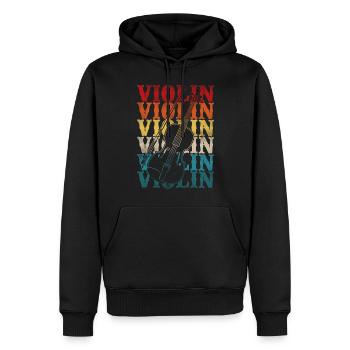 Violin Violinist Retro Vintage - Männer Premium Bio Hoodie - Schwarz - Vorne - Nico (187cm)