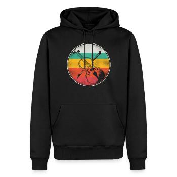 Violin Violinist Retro Vintage - Men’s Premium Organic Hoodie - black - Front - Nico (187cm)