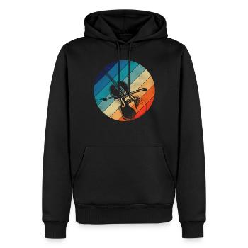 Violon Violoniste Rétro Vintage - Sweat à capuche Premium bio Homme - noir - Devant - Nico (187cm)