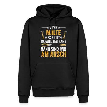 Lustiges Malte Handwerker Heimwerker Sprüche - Männer Premium Bio Hoodie - Schwarz - Vorne - Nico (187cm)
