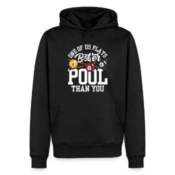 Einer Von Uns Spielt Besser Pool Als Du Billard - Männer Premium Bio Hoodie - Schwarz - Vorne - Nico (187cm)