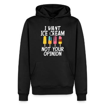 Cadeaux pour amateurs de crème glacée - Sweat à capuche Premium bio Homme - noir - Devant - Nico (187cm)
