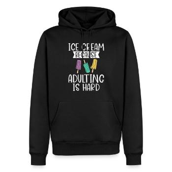 Cadeaux pour amateurs de crème glacée - Sweat à capuche Premium bio Homme - noir - Devant - Nico (187cm)