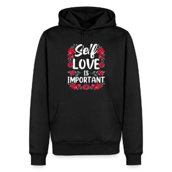 Selbstliebe Ist Wichtig Eigenliebe Süß Positiv - Männer Premium Bio Hoodie - Schwarz - Vorne - Nico (187cm)