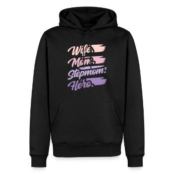 Ehefrau Mutter Stiefmutter Heldin Ziehmutter Kind - Männer Premium Bio Hoodie - Schwarz - Vorne - Nico (187cm)