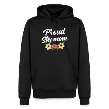 Fière belle-mère mère adoptive enfant mère d’accueil - Sweat à capuche Premium bio Homme - noir - Devant - Nico (187cm)