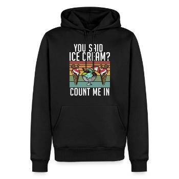 Cadeaux pour amateurs de crème glacée - Sweat à capuche Premium bio Homme - noir - Devant - Nico (187cm)