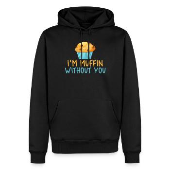 Cadeaux Cookie Lover - Sweat à capuche Premium bio Homme - noir - Devant - Nico (187cm)