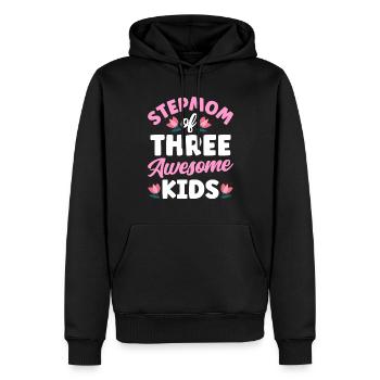 Belle-mère de trois grands enfants - Sweat à capuche Premium bio Homme - noir - Devant - Nico (187cm)