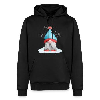 Noël Gnome Elfes Nains - Sweat à capuche Premium bio Homme - noir - Devant - Nico (187cm)