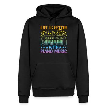 Piano Keyboard Player - Life Is Better With Piano - Men’s Premium Organic Hoodie - black - Front - Nico (187cm)