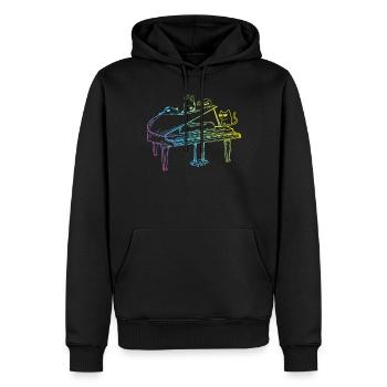 Piano Cats Piano Lover Piano Player - Cat Lover Pi - Männer Premium Bio Hoodie - Schwarz - Vorne - Nico (187cm)