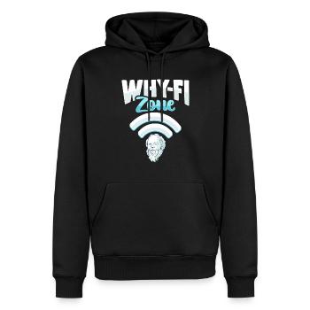 Sokrates Philosophie Design - Männer Premium Bio Hoodie - Schwarz - Vorne - Nico (187cm)