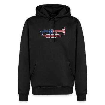 Musicien Mellophone - Sweat à capuche Premium bio Homme - noir - Devant - Nico (187cm)