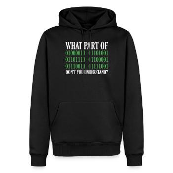 Citation de programmation Quelle partie de Don’t You Understan - Sweat à capuche Premium bio Homme - noir - Devant - Nico (187cm)