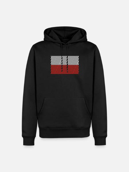 Flaga Polski - Ekologiczna męska bluza z kapturem Premium - czarny