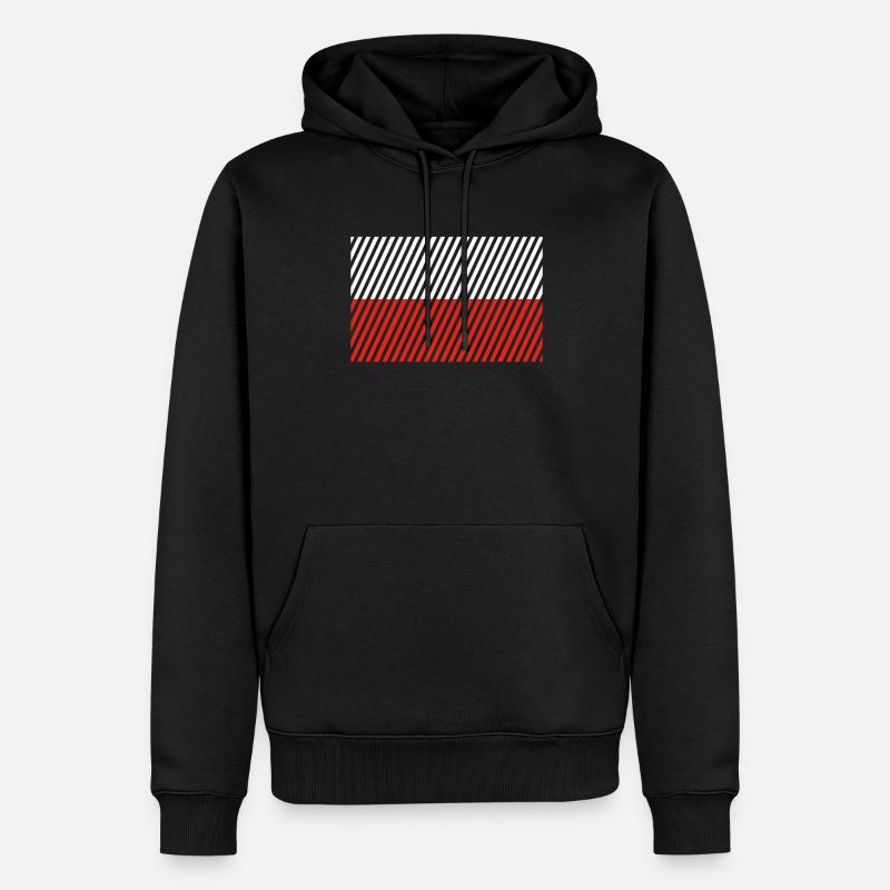 Drapeau de la Pologne - Sweat à capuche Premium bio Homme - noir