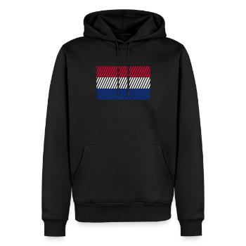 Drapeau des Pays-Bas - Sweat à capuche Premium bio Homme - noir - Devant - Nico (187cm)