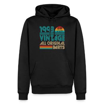 30th Birthday Vintage 1993 All Original Parts - Men’s Premium Organic Hoodie - black - Front - Nico (187cm)