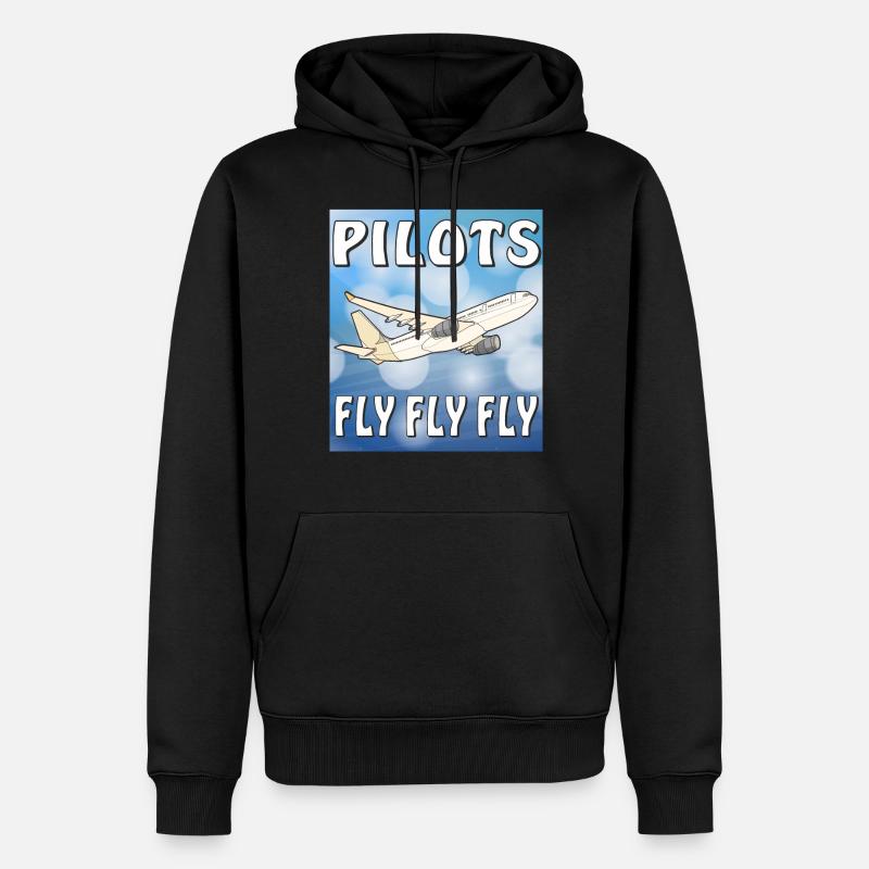 PILOTES D’AVION FLY FLY FLY - Sweat à capuche Premium bio Homme - noir