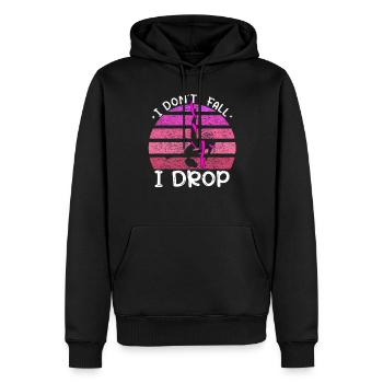 Je ne tombe pas, je tombe - acrobate aérien - Sweat à capuche Premium bio Homme - noir - Devant - Nico (187cm)