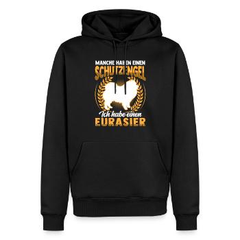 Eurasier ist mein Schutzengel Eurasian Dog - Männer Premium Bio Hoodie - Schwarz - Vorne - Nico (187cm)