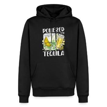 Powered By Tequila Alcoholic Tequila Drinker - Men’s Premium Organic Hoodie - black - Front - Nico (187cm)