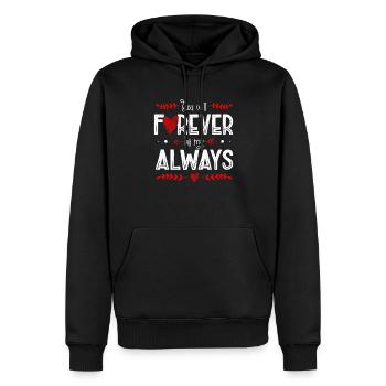 Tu seras pour toujours ma Saint-Valentin - Sweat à capuche Premium bio Homme - noir - Devant - Nico (187cm)