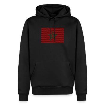 Drapeau du Maroc - Sweat à capuche Premium bio Homme - noir - Devant - Nico (187cm)