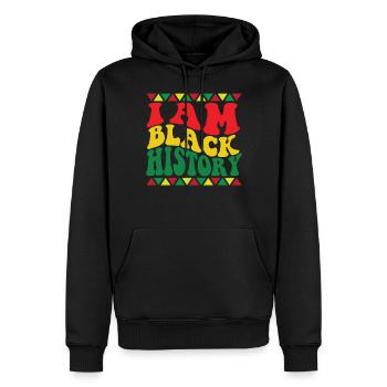 Je suis le Mois de l’histoire des Noirs Fier Afro-Américain - Sweat à capuche Premium bio Homme - noir - Devant - Nico (187cm)