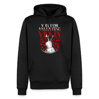 Violoniste violoniste Saint-Valentin - Sweat à capuche Premium bio Homme - noir - Devant - Nico (187cm)
