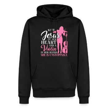 Violoniste Violoniste Jesus Faith - Sweat à capuche Premium bio Homme - noir - Devant - Nico (187cm)