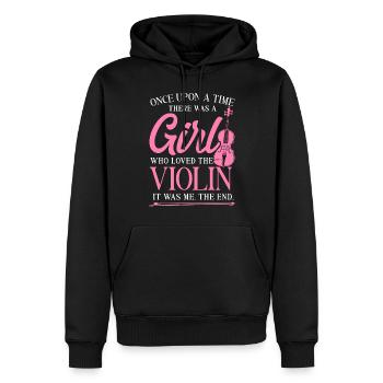 Violoniste Fille Il était une fois - Sweat à capuche Premium bio Homme - noir - Devant - Nico (187cm)
