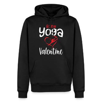 Valentine’s Day Yoga Saying Be My Yoga Valentine - Männer Premium Bio Hoodie - Schwarz - Vorne - Nico (187cm)