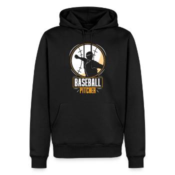 Baseball Pitcher Hobby Werfer Spieler - Männer Premium Bio Hoodie - Schwarz - Vorne - Nico (187cm)
