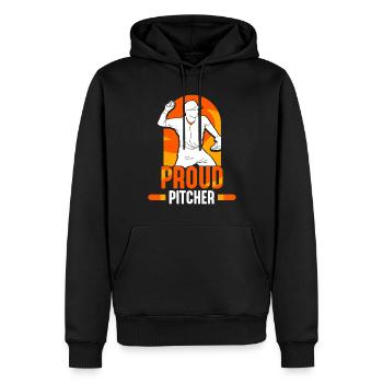 Stolzer Baseball Pitcher Werfer Hobby Spieler - Männer Premium Bio Hoodie - Schwarz - Vorne - Nico (187cm)