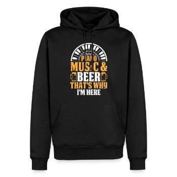Piano Keyboard - Piano Music & Beer That's Why I'm - Männer Premium Bio Hoodie - Schwarz - Vorne - Nico (187cm)