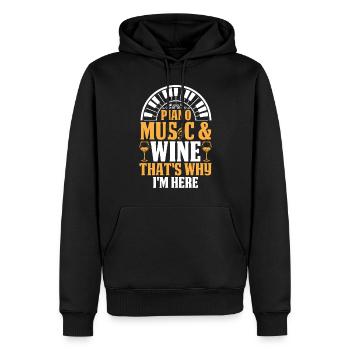 Piano Keyboard - Piano Music & Wine That's Why I'm - Männer Premium Bio Hoodie - Schwarz - Vorne - Nico (187cm)