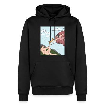 Histoire de l’art Arts visuels Michelangelo Chat - Sweat à capuche Premium bio Homme - noir - Devant - Nico (187cm)