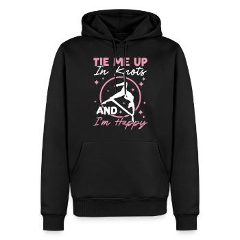 Acrobate aérienne - Yoga aérien et acrobatie aérienne sur soie - Sweat à capuche Premium bio Homme - noir - Devant - Nico (187cm)
