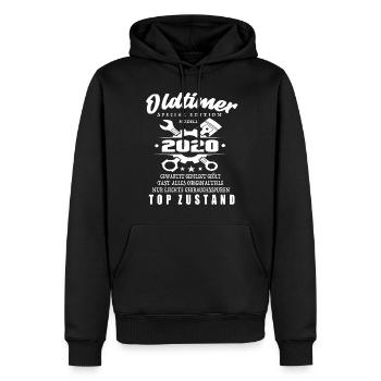 Oldtimer Special Edition Modell 2020 - Männer Premium Bio Hoodie - Schwarz - Vorne - Nico (187cm)