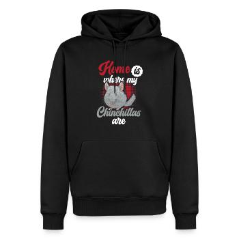 La maison est l’endroit où mon chinchilla est rongeur - Sweat à capuche Premium bio Homme - noir - Devant - Nico (187cm)