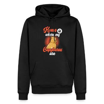Capybara ist mein Zuhause Capybara - Männer Premium Bio Hoodie - Schwarz - Vorne - Nico (187cm)