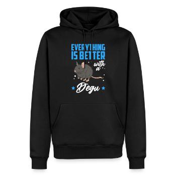 Degu alles besser mit chilenisches Nagetier - Männer Premium Bio Hoodie - Schwarz - Vorne - Nico (187cm)