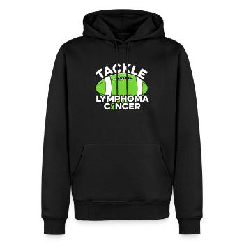 S’attaquer au cancer du foie Ruban vert Cancer du foie - Sweat à capuche Premium bio Homme - noir - Devant - Nico (187cm)