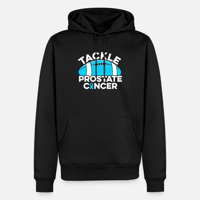 Prostatakrebs bekämpfen Fußball Prostatakrebs - Männer Premium Bio Hoodie - Schwarz
