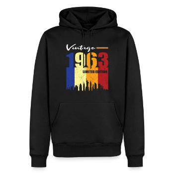60th Birthday Vintage 1963 Limited Edition - Men’s Premium Organic Hoodie - black - Front - Nico (187cm)