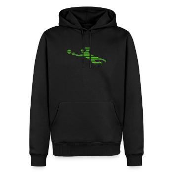 Gardien - Sweat à capuche Premium bio Homme - noir - Devant - Nico (187cm)