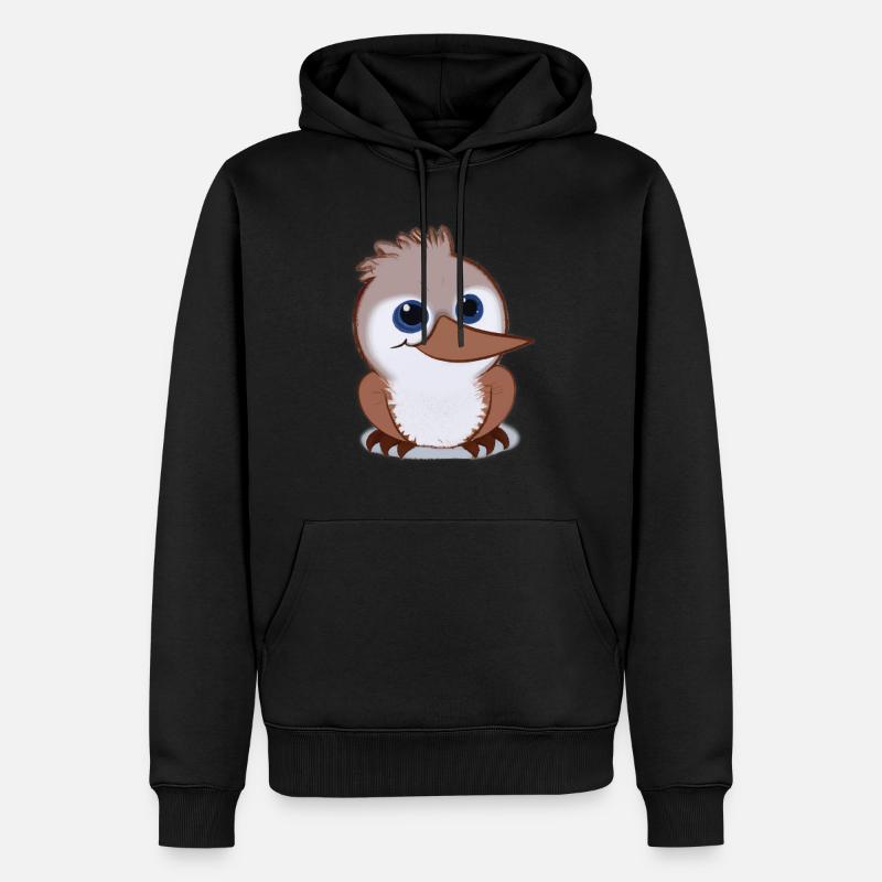 Dessin Kookaburra - Sweat à capuche Premium bio Homme - noir